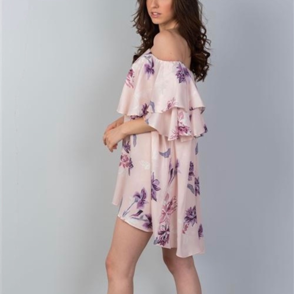 Layered Flounce Off Shoulder Dress